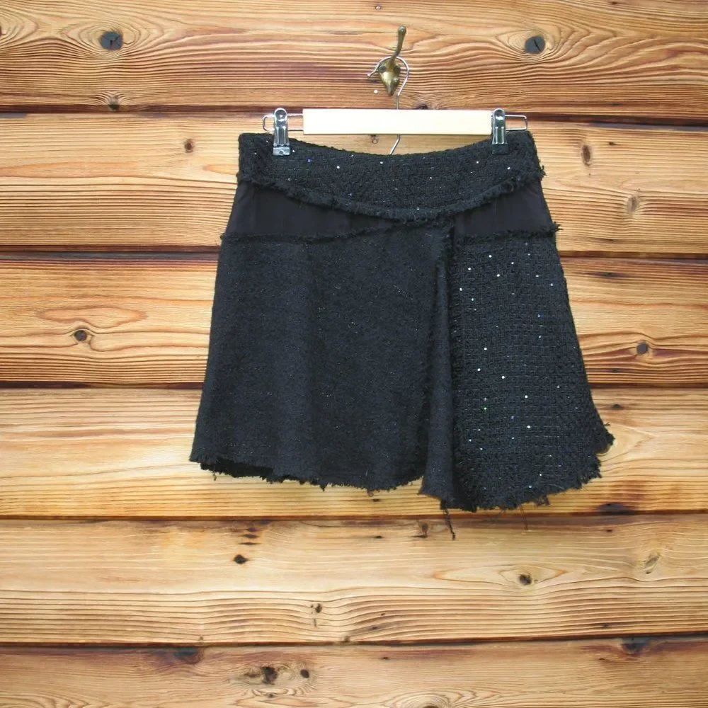 NWT Zara Tweed Sequin A Line Mini Skirt